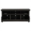Ayne TV Stand Media Cabinet- 2 Doors and 4 Shelves- Black Wood 60 Inch