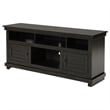 Ayne TV Stand Media Cabinet- 2 Doors and 4 Shelves- Black Wood 60 Inch