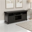 Ayne TV Stand Media Cabinet- 2 Doors and 4 Shelves- Black Wood 60 Inch