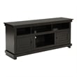 Ayne TV Stand Media Cabinet- 2 Doors and 4 Shelves- Black Wood 60 Inch