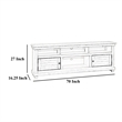 Ayne TV Stand Media Cabinet- 2 Doors and 4 Shelves- Black Wood 70 Inch