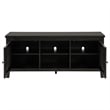 Coni TV Stand Media Cabinet- 2 Door and Shelves- Black Wood 60 Inch