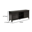 Coni TV Stand Media Cabinet- 2 Door and Shelves- Black Wood 60 Inch