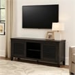 Coni TV Stand Media Cabinet- 2 Door and Shelves- Black Wood 60 Inch