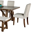 Jule 6pc Dining Set- Brown Rectangular Table- Chairs- Bench w White Seats