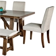 Jule 7pc Dining Set- Brown Rectangular Table- Chairs- Bench w White Seat