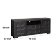 Kizie TV Stand Cabinet- Storage Drawers- Modern Black Wood- 72 Inch