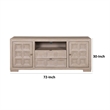 Kizie TV Stand Console- Storage Cabinets- Tawny Brown Wood- 72 Inch