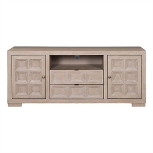 Kizie TV Stand Console- Storage Cabinets- Tawny Brown Wood- 72 Inch