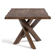 Vyva 7pc Dining Table Set- 6 Ivory White Chairs- Brown Full Solid Wood
