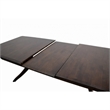 Viki 7pc Dining Table Set- Extendable- Ivory Fabric Chairs- Brown Wood