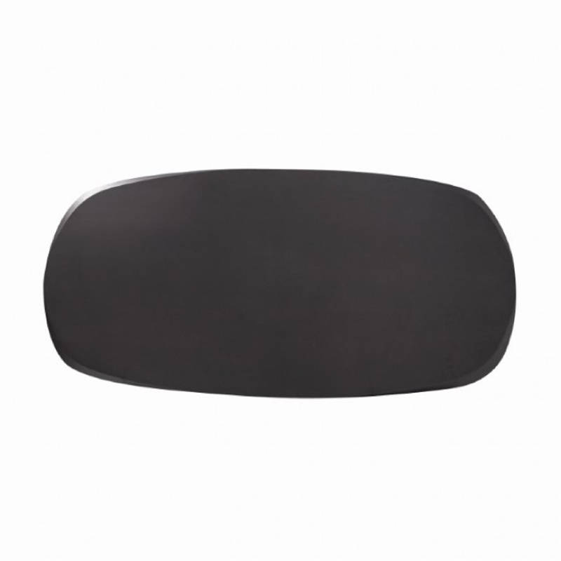 Ziva 7pc Dining Table Set- 6 Fabric Chairs- 3D Cut Edges- Black Wood