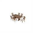 Zivy 7pc Dining Table Set- Modern Farmhouse Oak Brown- 6 Fabric Chairs