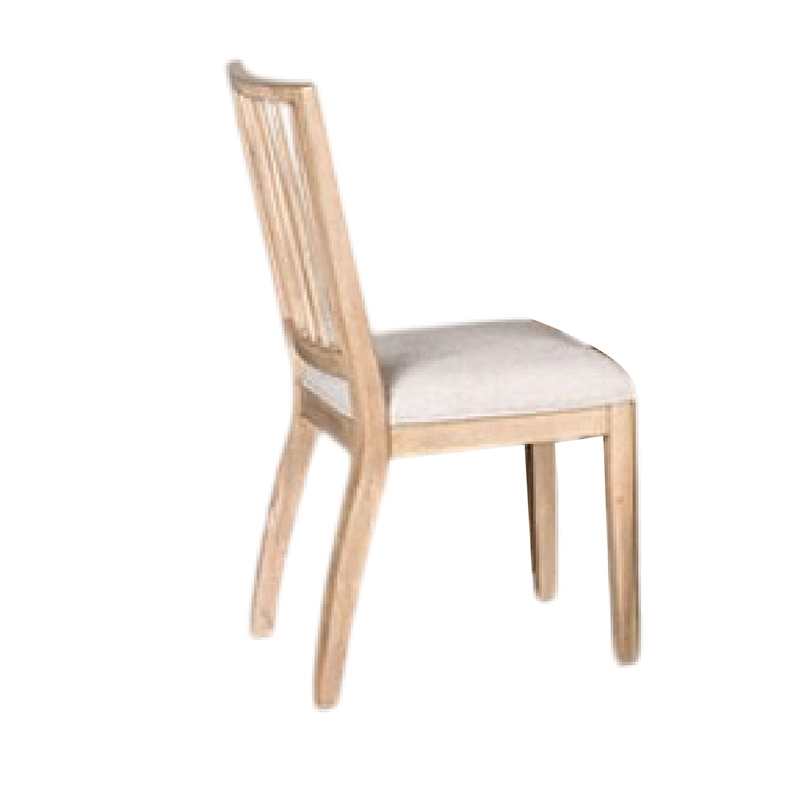 Lucas 7pc Dining Table Set- 6 Spindle Back Fabric Chair- Natural Brown