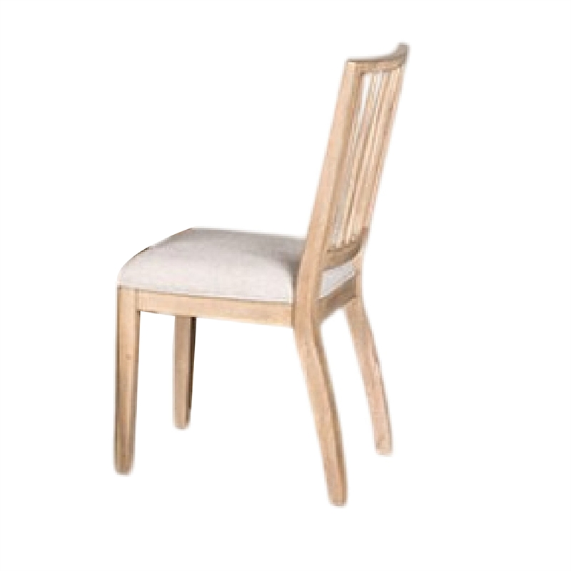 Lucas 7pc Dining Table Set- 6 Spindle Back Fabric Chair- Natural Brown