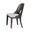 Zoko 7pc Dining Table Set- White Polyester Chairs- Ash Gray Rubberwood