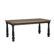 Ginie 7pc Dining Table Set- 6 Chairs- Farmhouse Legs- Black Rubberwood