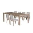 Kizie 7pc Dining Table Set- 94-118 Inch Extendable- Tawny Brown Chairs