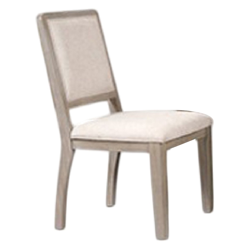 Giva 7pc Dining Table Set- 6 Polyester Chairs- Natural Brown Wood