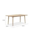 Lucas Dining Table- Rectangular Natural Brown- Solid Wood- 68 Inch