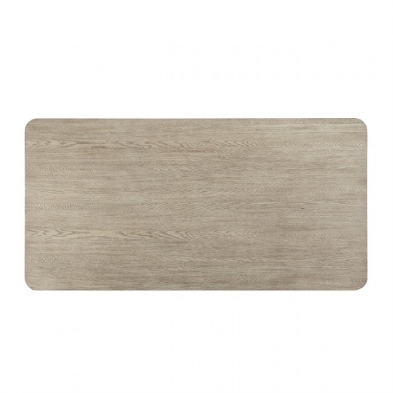 Zoko Dining Table- Pedestal Base- Classic White Wash Wood 83 Inch