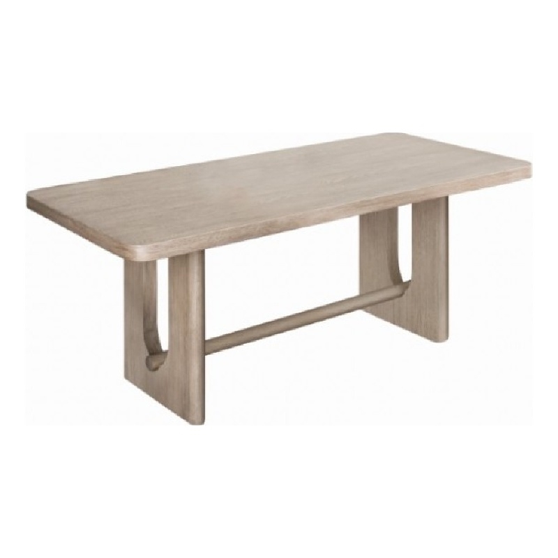 Zoko Dining Table- Pedestal Base- Classic White Wash Wood 83 Inch
