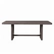 Zoko Dining Table- Pedestal Base- Dark Ash Gray- Solid Wood 83 Inch