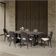 Zoko Dining Table- Pedestal Base- Dark Ash Gray- Solid Wood 83 Inch