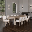 Kizie Dining Table- 94-118 Inch Extendable Top- Tawny Brown Rubberwood