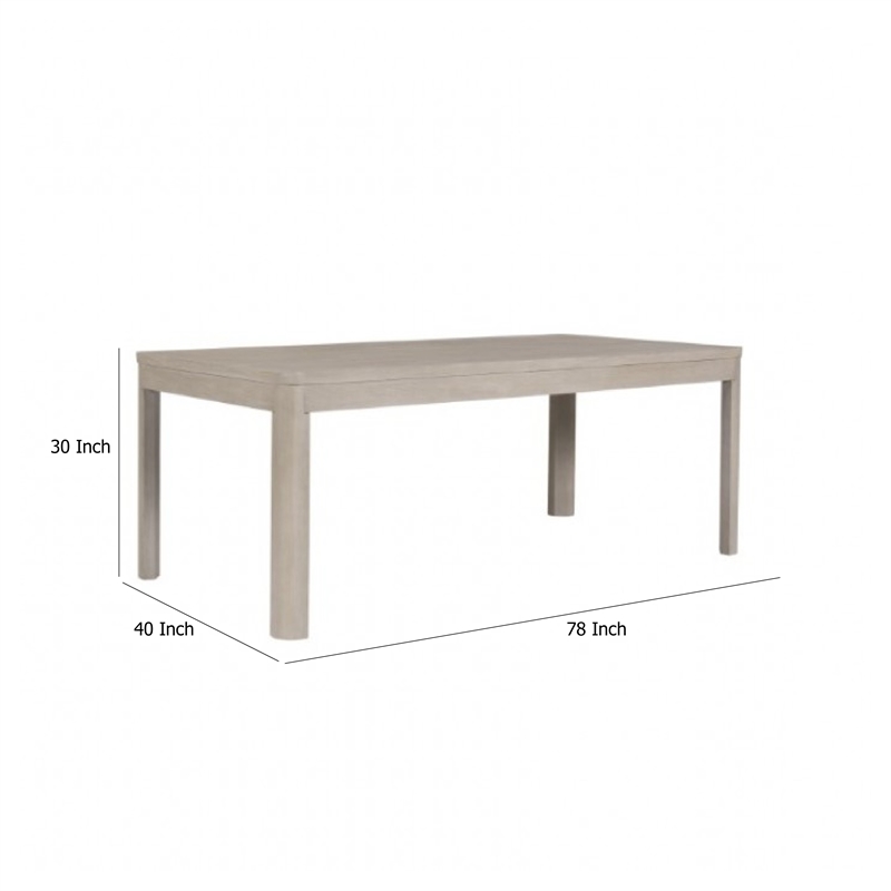 Giva Dining Table- Farmhouse Rectangular Natural Brown Wood 78 Inch