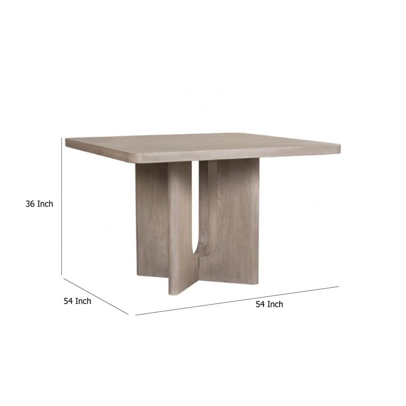Zoko Square Counter Height Table- Pedestal Base- White Wash Oak Veneer