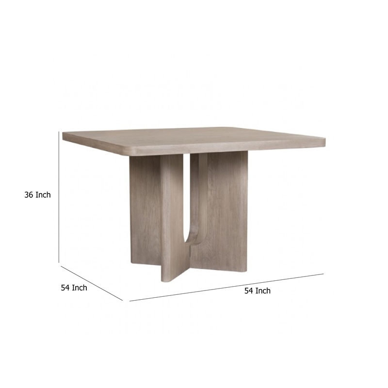 Zoko Square Counter Height Table- Pedestal Base- White Wash Oak Veneer