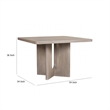 Zoko Square Counter Height Table- Pedestal Base- White Wash Oak Veneer