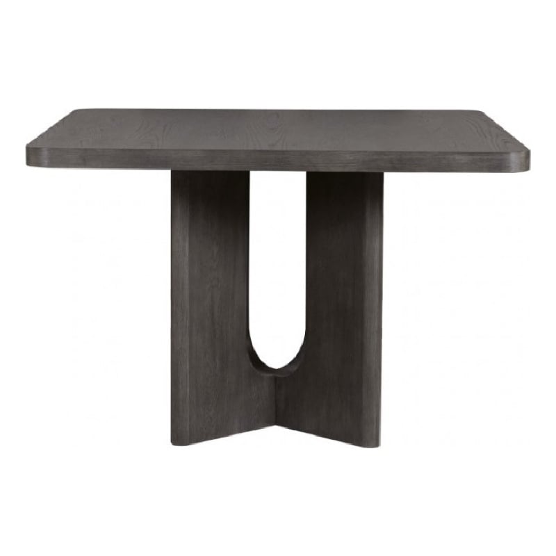 Zoko Square Counter Height Dining Table- Pedestal Base- Ash Gray Wood