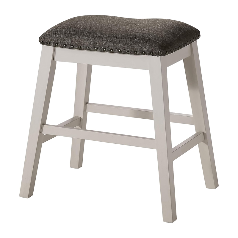 Begr 4pc Counter Height Kitchen Island Table- Bench- Stool Set- White