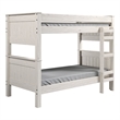Twin/Twin Bunk Bed with Ladder- Brazilian Pine- Solid Wood- White