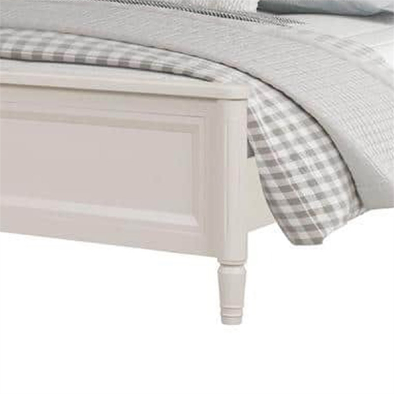 Alta King Size Bed- Classic French Design- White Solid Wood Frame