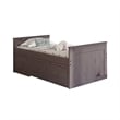 Mari Twin Captain Bed with Drawers- Rustic- Brazilian Pine- Wood- Gray