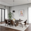 Mordy 9pc Dining Table Set- 72-90 Inch Expandable Leaf- 8 Chairs