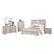 Diaz 5pc Queen Size Bedroom Set with Chest in Sunburst Light Gray