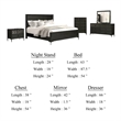 Kaira 5pc Queen Bedroom Set Chest- Nightstand Dresser- Espresso Brown