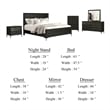 Kaira 5pc Queen Bedroom Set Chest- Nightstand Dresser- Espresso Brown