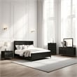 Kaira 5pc Queen Bedroom Set Chest- Nightstand Dresser- Espresso Brown