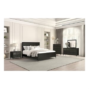 Kaira 5pc Queen Bedroom Set Chest- Nightstand Dresser- Espresso Brown