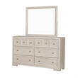 Kizie 4pc Queen Bedroom Set- XL Nightstand- Dresser Mirror Beige Wood