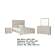Kizie 4pc Queen Bedroom Set- XL Nightstand- Dresser Mirror Beige Wood