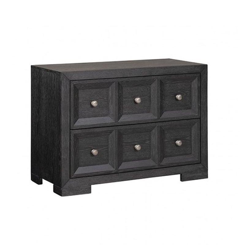 Kizie 5pc Queen Bedroom Set- Dresser Chest- Nightstand- Black n White