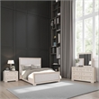 Kizie 4pc Queen Bedroom Set- Mirror- XL Nightstand- Tawny Brown- Gray