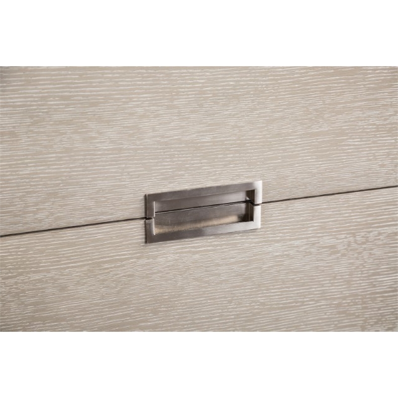 Rizvi 4pc Queen Bedroom Set- Beveled Mirror- Dresser- Gray Solid Wood