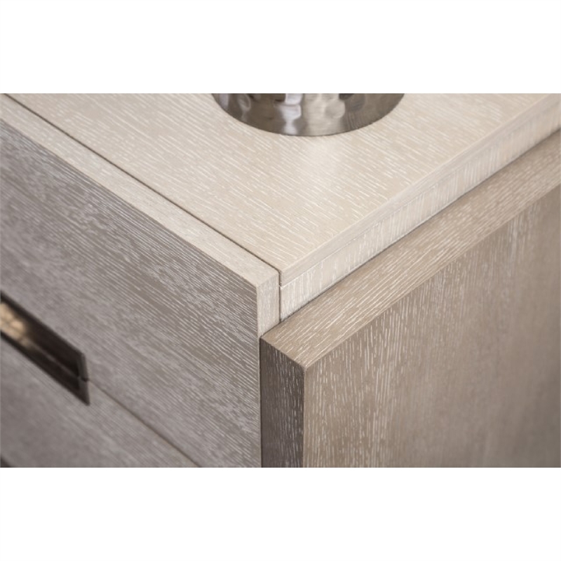 Rizvi 4pc Queen Bedroom Set- Beveled Mirror- Dresser- Gray Solid Wood